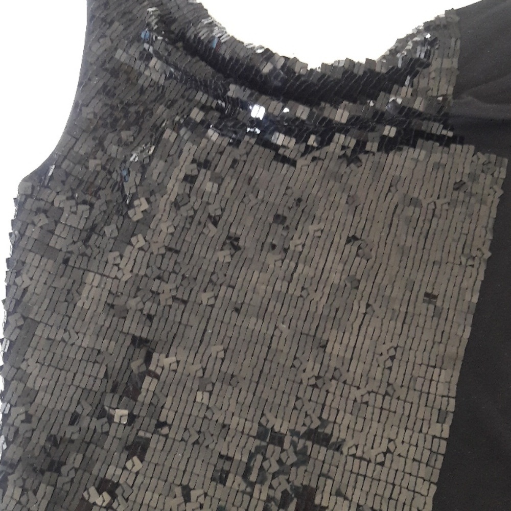 BCBG black silk and sequin top - Picture 3 of 5